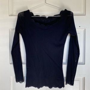 Black mesh long sleeve top in great condition